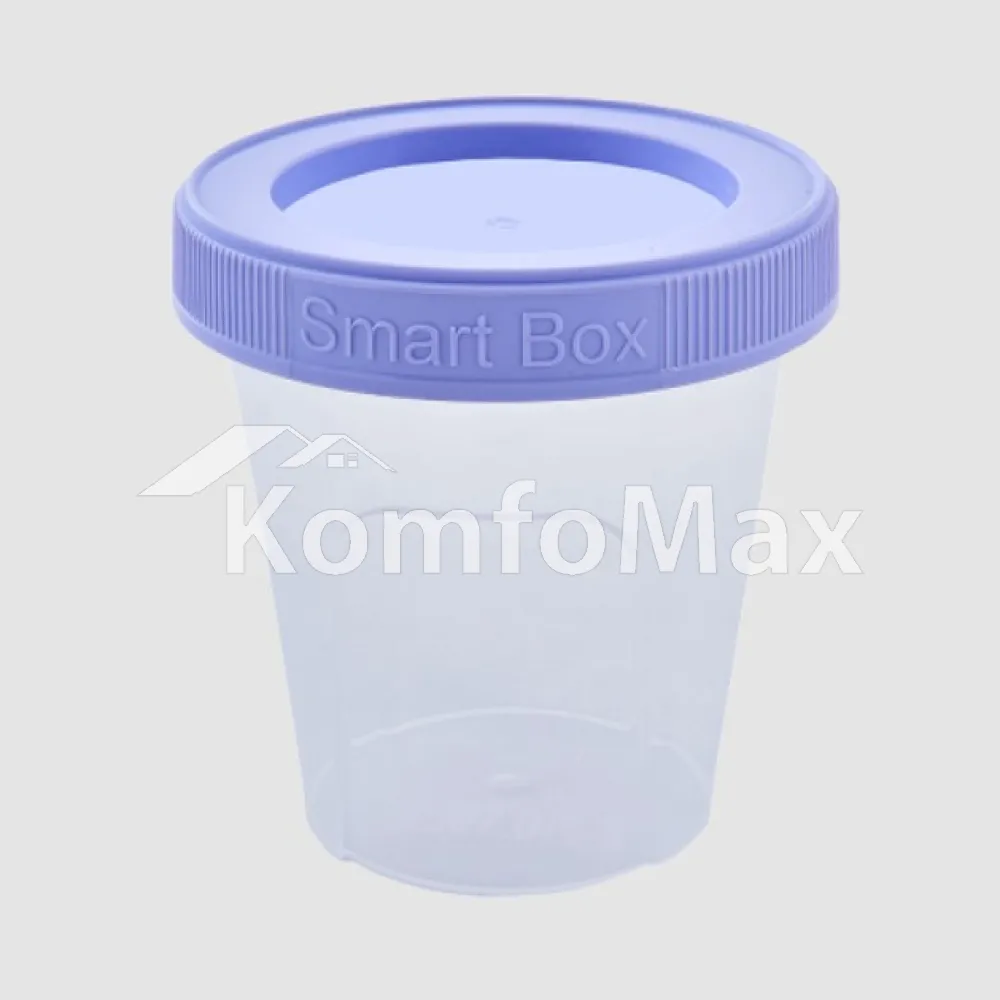 Контейнер Smart Box круглий 0,24л 7,5х8,5см прозорий/бузк. 