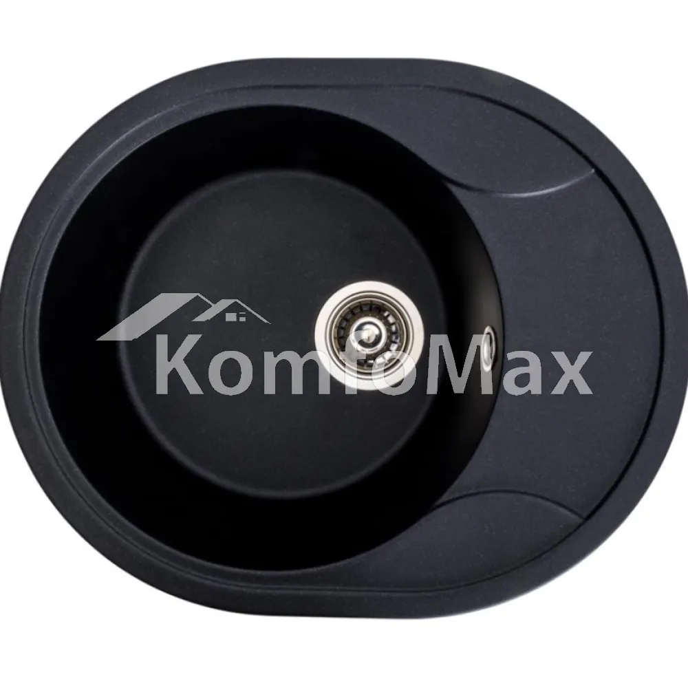 Гранітна мийка для кухні Platinum 5847 ONYX чорний металік 