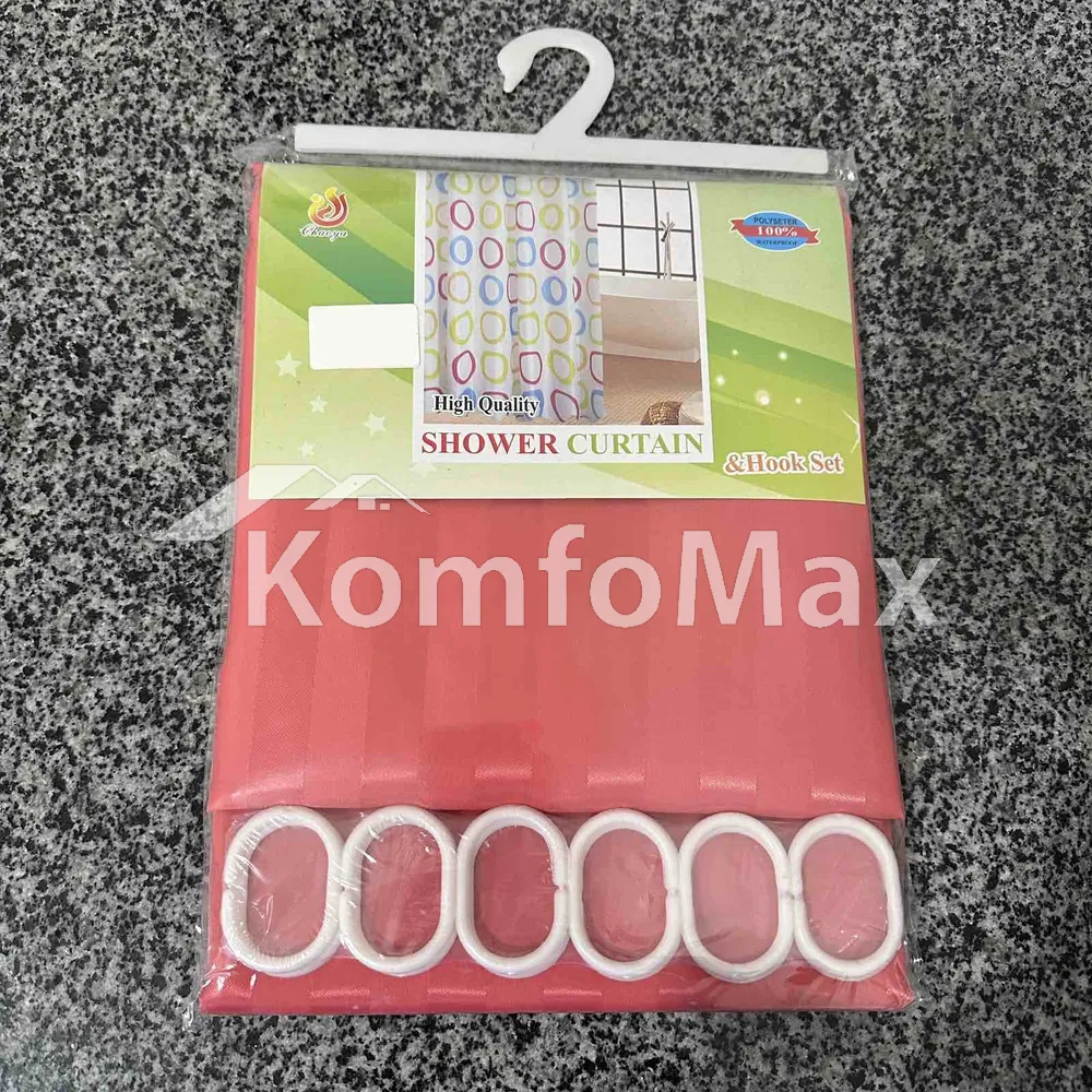 Шторка для ванної Shower curtain 180х180см кораловий 