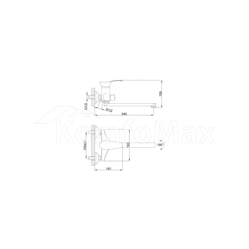 Змішувач для ванни Frap F22001, латунь хром  - фото 2