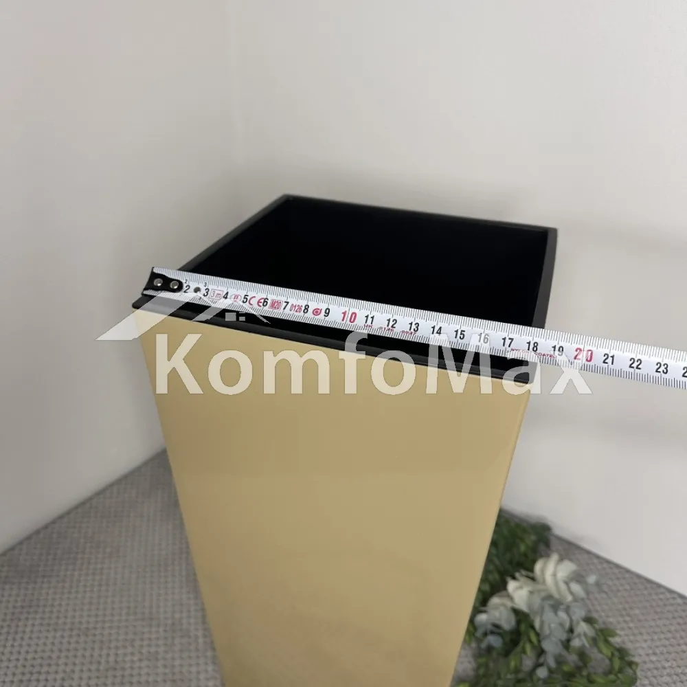 Горщик для квітів Фінезія глянець 19х19см. висота 36см. капучіно  - фото 6