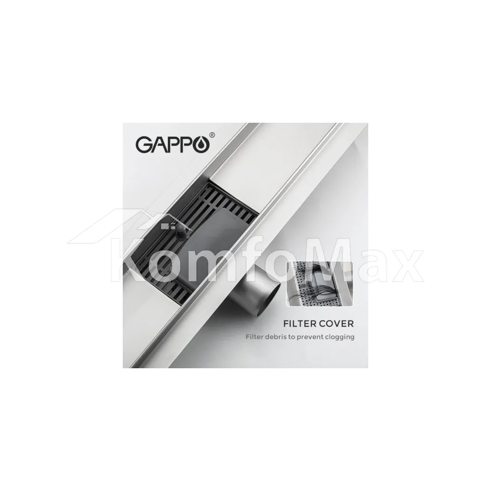 Трап для душу Gappo G86007-3 із нержавіючої сталі 70х600мм Сатин  - фото 3