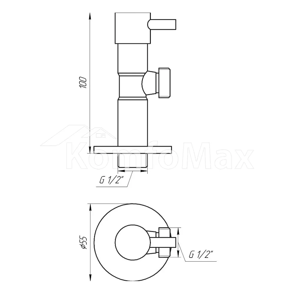 Кран напівобертовий кутовий SOLOMON 1/2″х1/2″ Lazer 7076  - фото 3