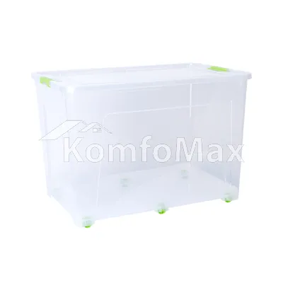 Контейнер Smart Box 70л. 59х39х40,5см. прозорий/оливковий