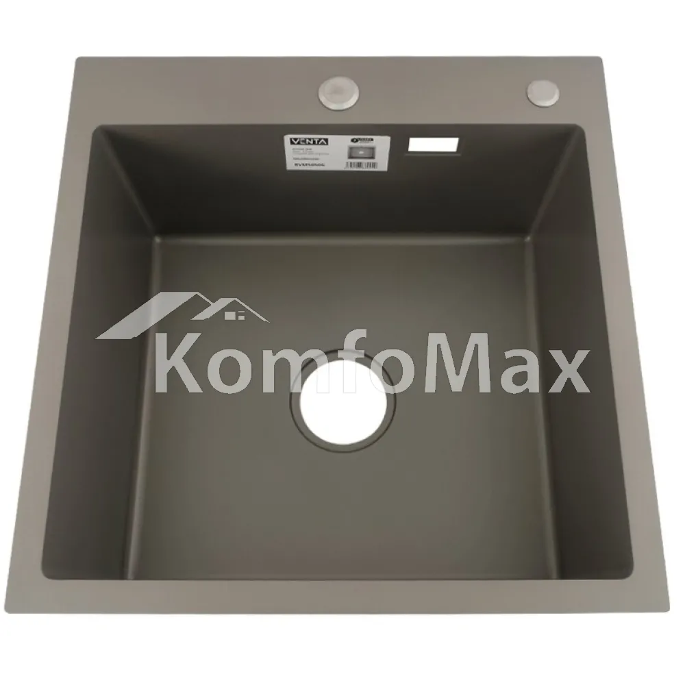 Мийка кухонна нержавійка VENTA BVM5050G 3,0/1,0мм 500x500мм Gray  - фото 1