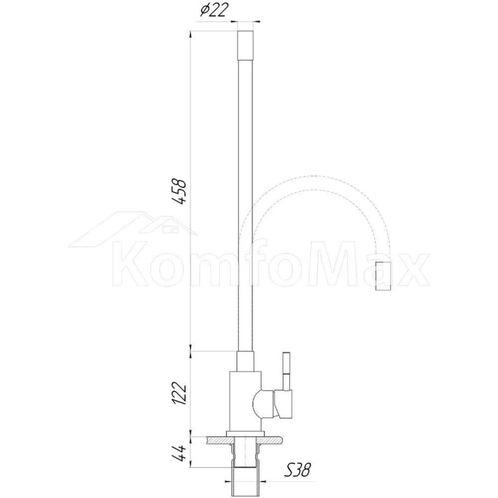 Змішувач для кухні Globus Lux ALPEN SBT1-203 SB, чорний  - фото 4