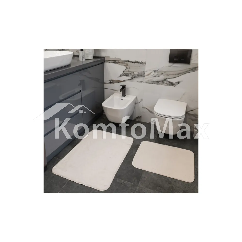Килимок для ванної кімнати DarianA Ека-хутро Moon 60х90см. Айворі  - фото 6