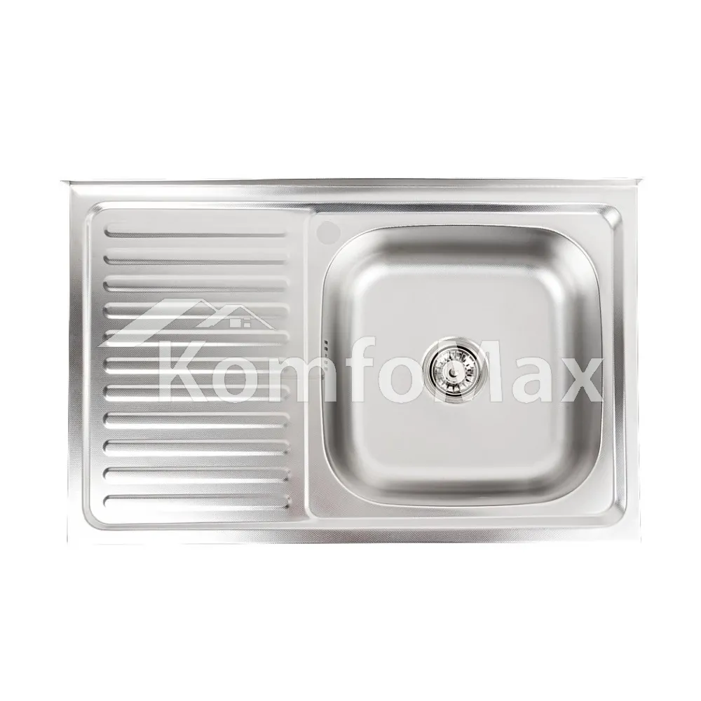 Мийка кухонна накладна Platinum 8060 0,7мм. R 800х500мм. декор 