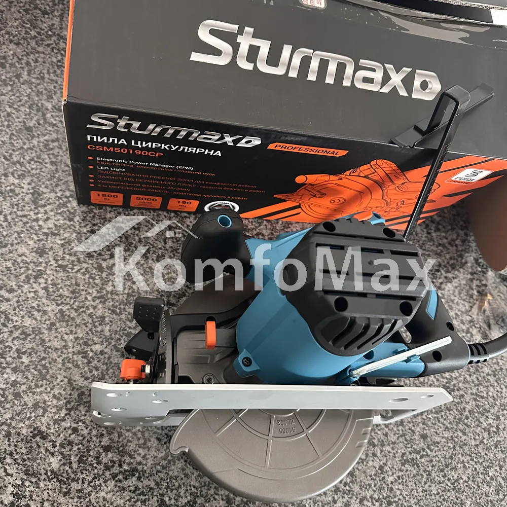 Пила циркулярна Sturmax CSM50190CP 1800Вт 190мм  - фото 5