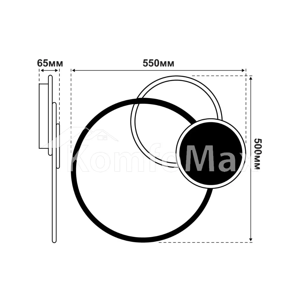 LED світильник VIOLUX smart TRIO круг 80W 3000-5000K IP20 220365  - фото 1