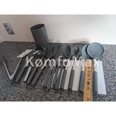 Набір кухонного приладдя Kitchenware set силікон 14 предметів, сірий