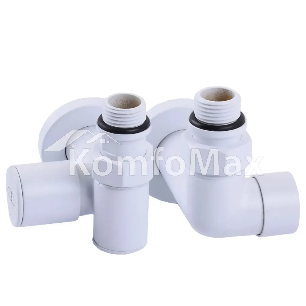 Комплект кранів для рушникосушки SOLOMON LUX 1/2″ WHITE 7777 білий 