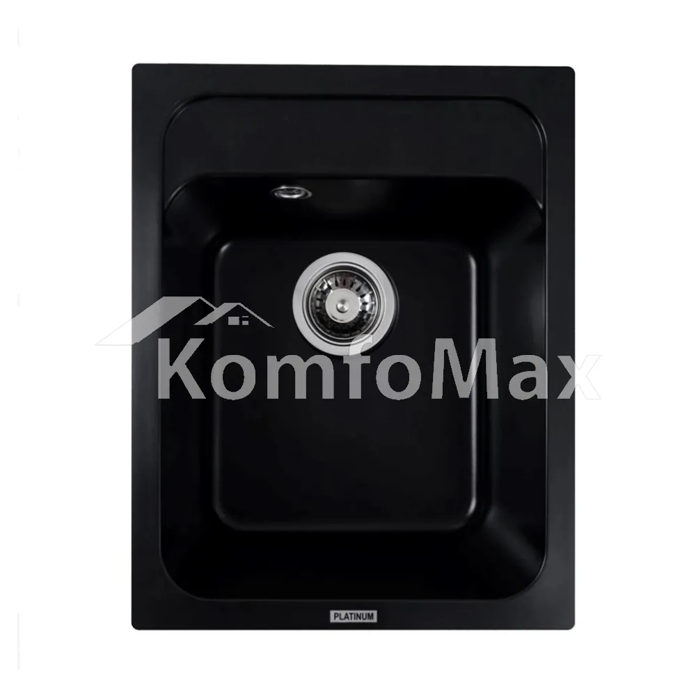 Гранітна мийка для кухні Platinum 4050 KORRADO матова Чорна 