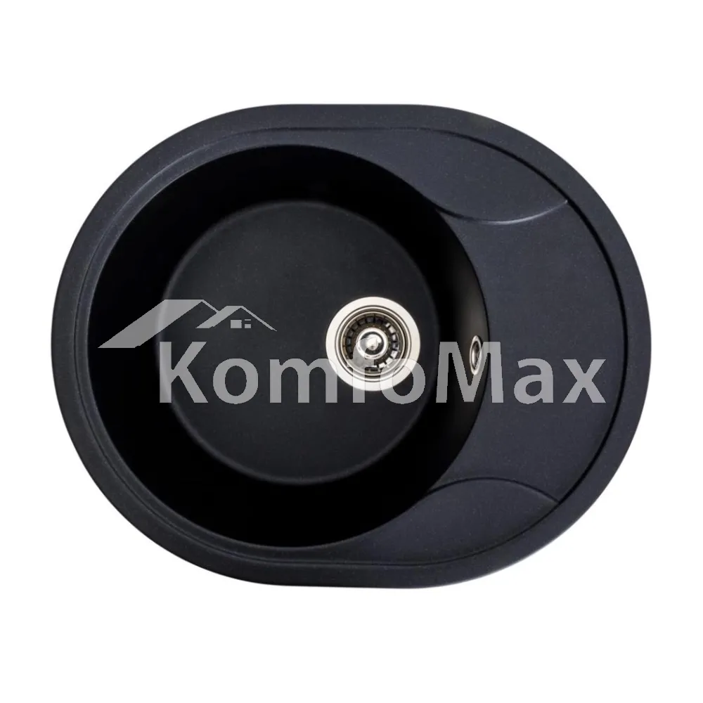 Гранітна мийка для кухні Platinum 5847 ONYX чорний металік 