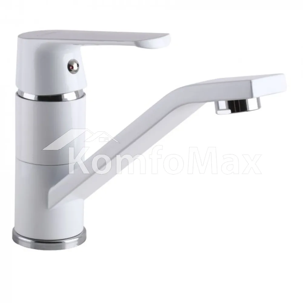 Змішувач для умивальника Globus Lux Laguna GLA-0203MQ-7-WHITE, латунь білий/хром 