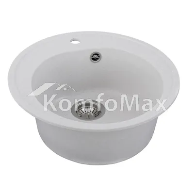 Гранітна мийка для кухні Platinum 510 LUNA матова Біла в крапку