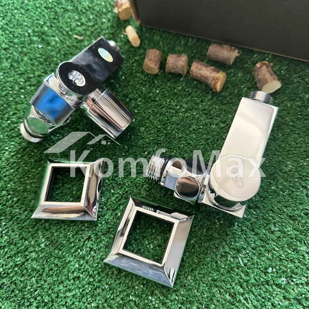 Комплект кранів для рушникосушки SOLOMON LUX 1/2″CUBE CHROM 8888_ТЕН вентильний кутовий з американкою  - фото 5