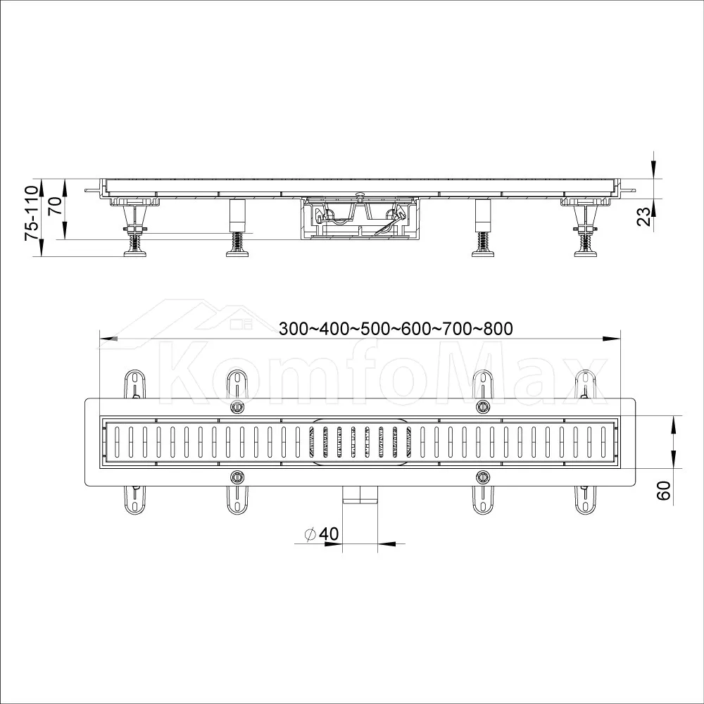 Трап для душу ITAL IT13-FT10/500 нержавіюча сталь 500мм матовий сатин  - фото 8