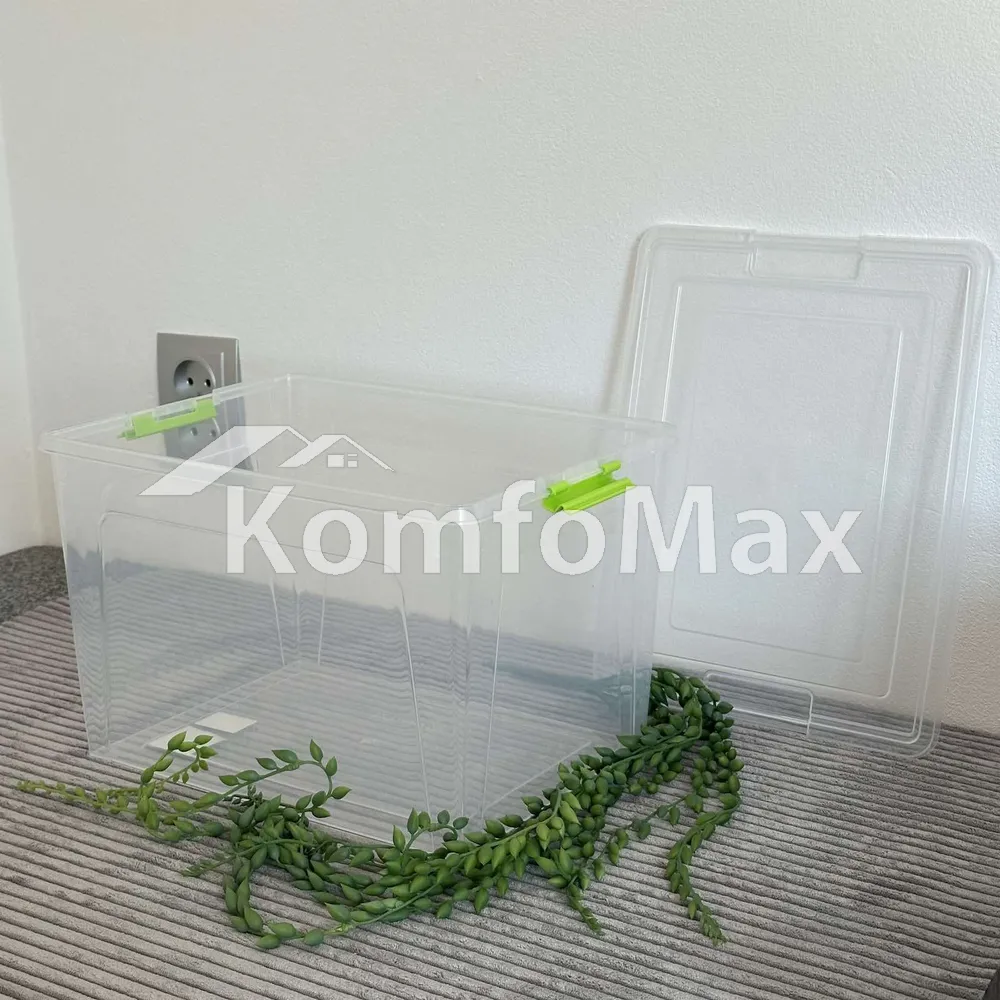 Контейнер Smart Box 12л. 32х24,5х21см. прозорий/оливковий  - фото 3