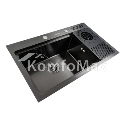 Мийка кухонна нержавійка Platinum Handmade 78х46 L чорна PVD