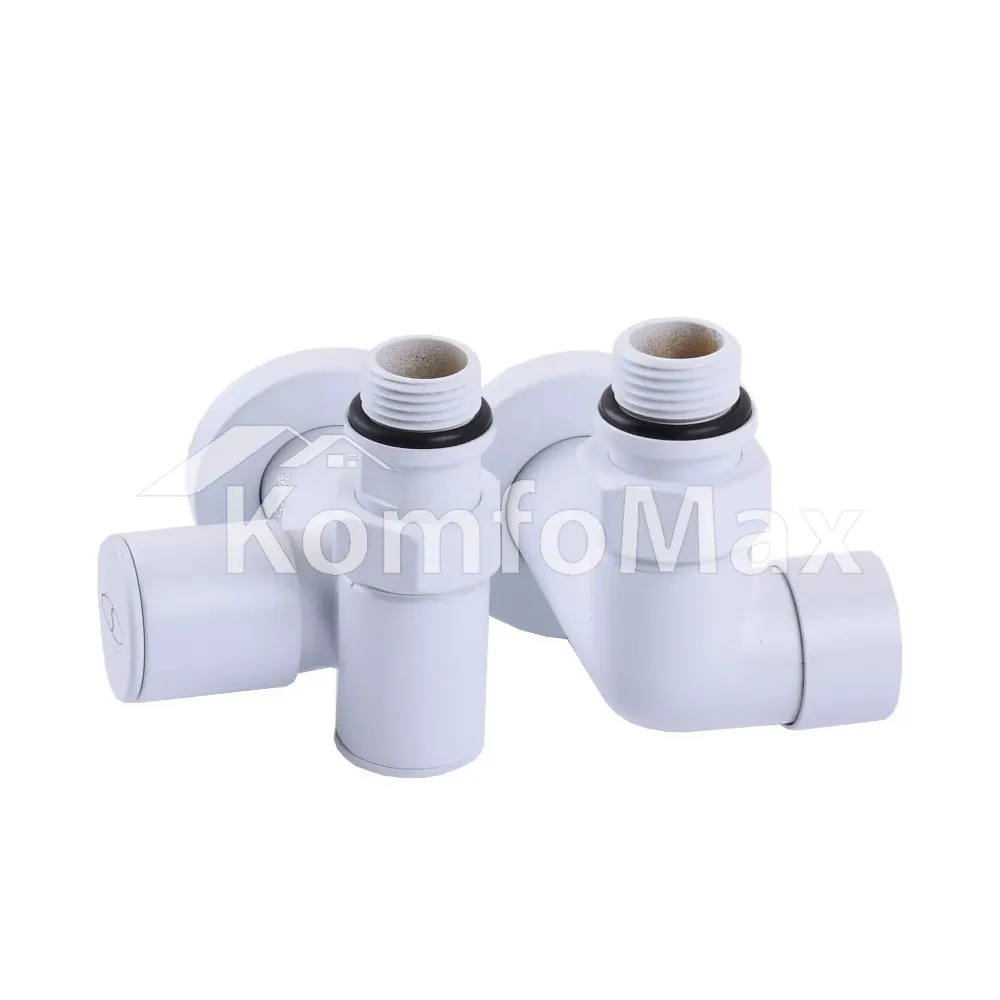 Комплект кранів для рушникосушки SOLOMON LUX 1/2″ WHITE 7777 білий 