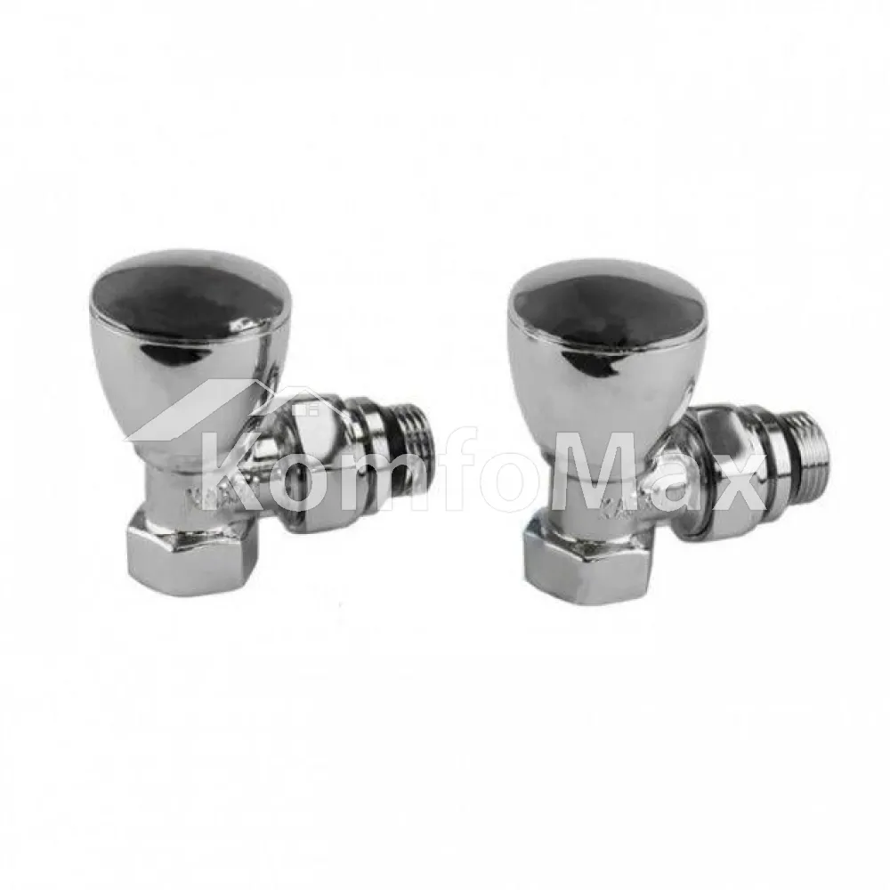 Комплект кранів для рушникосушки Karro 1/2” ВВ KR319 Хром  - фото 1