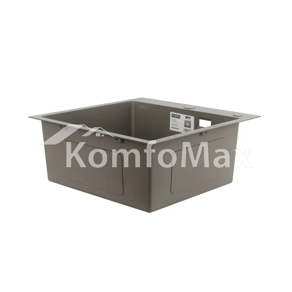 Мийка кухонна нержавійка VENTA BVM5050G 3,0/1,0мм 500x500мм Gray  - фото 2