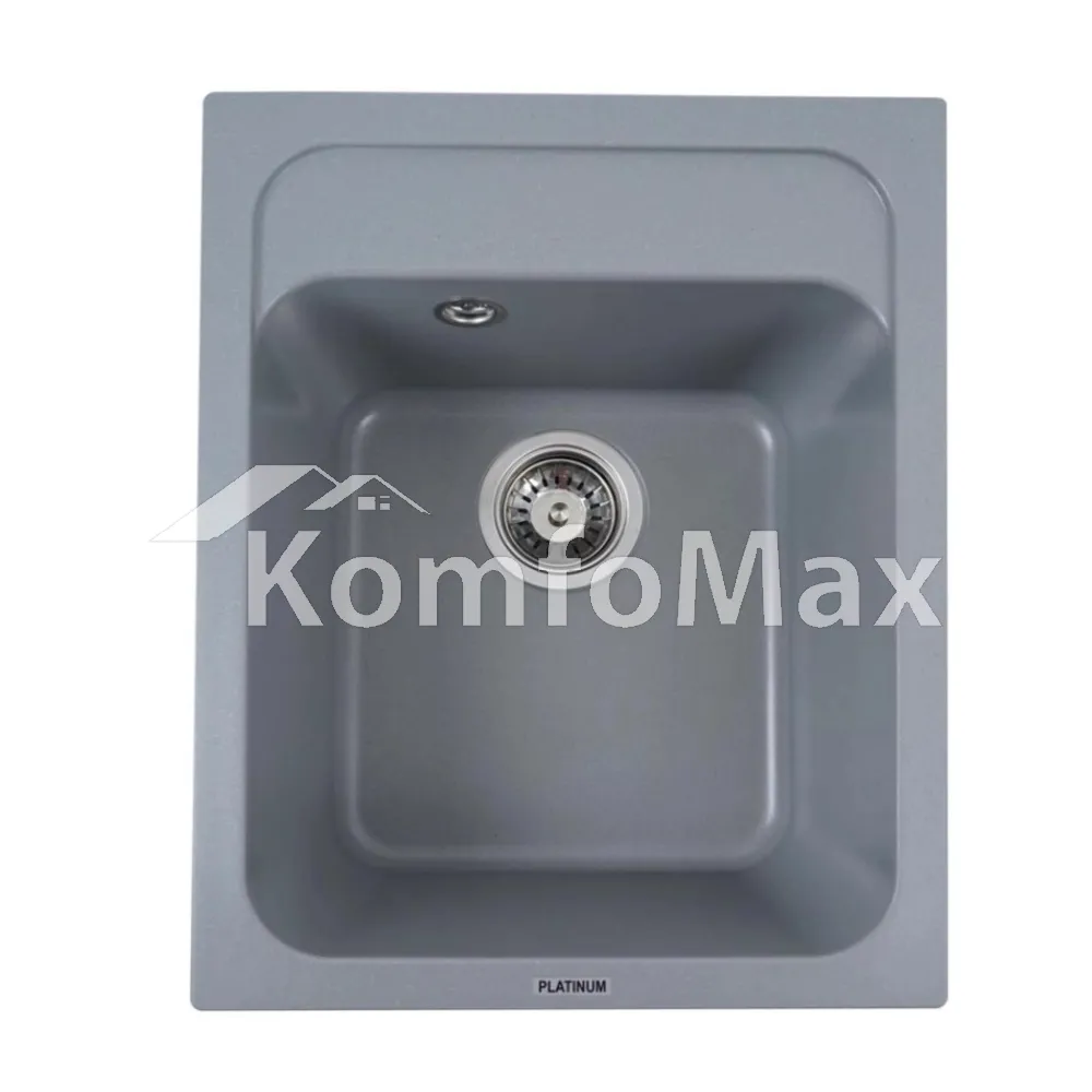 Гранітна мийка для кухні Platinum 4050 KORRADO матова Сірий металік 