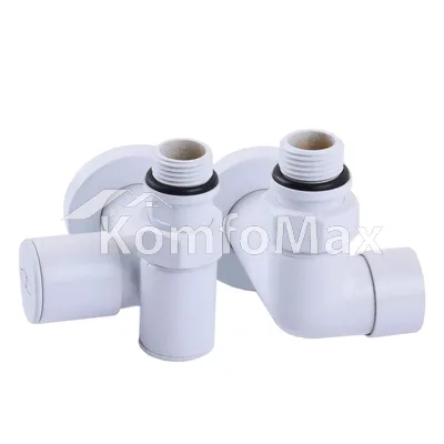Комплект кранів для рушникосушки SOLOMON LUX 1/2″ WHITE 7777 білий