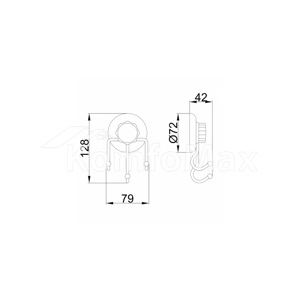 Гачок для рушників Frap F3905-3 на присосках хром  - фото 1
