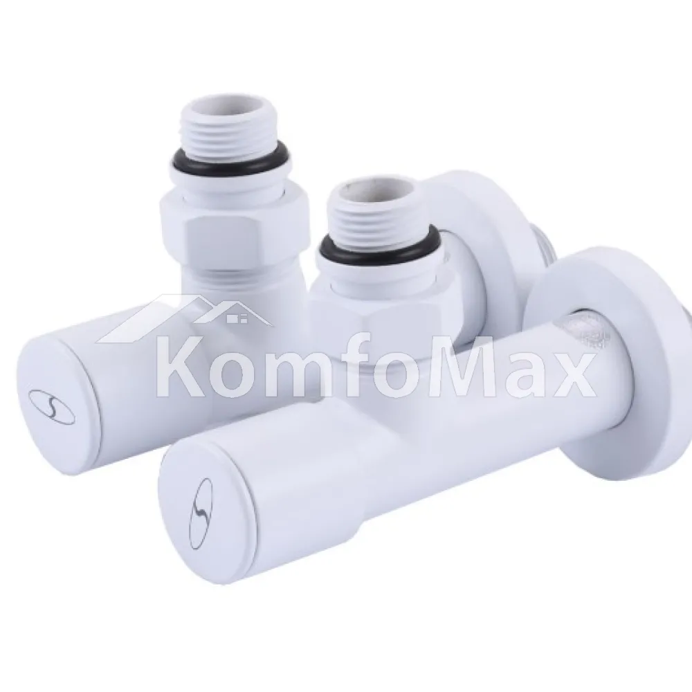 Комплект кранів для рушникосушки SOLOMON LUX 1/2″ 7777 білий 