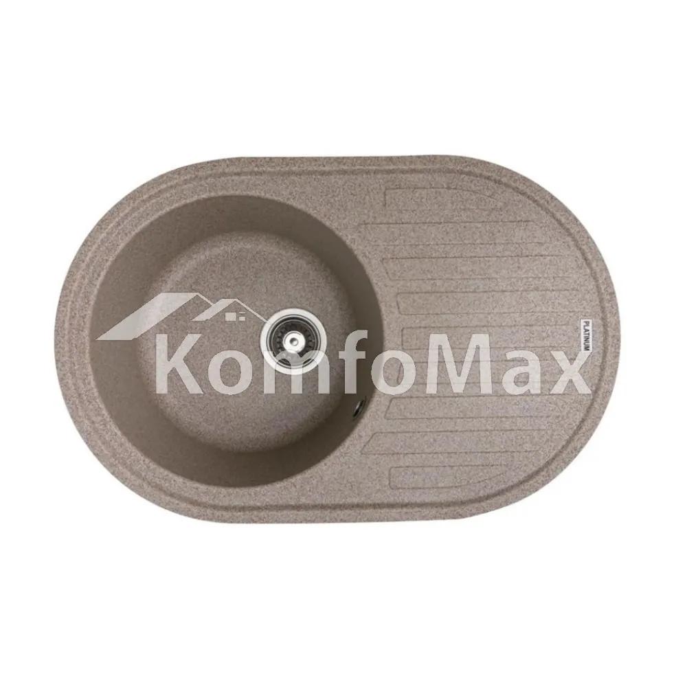 Гранітна мийка для кухні Platinum 7750 LIRA матова Карамель 