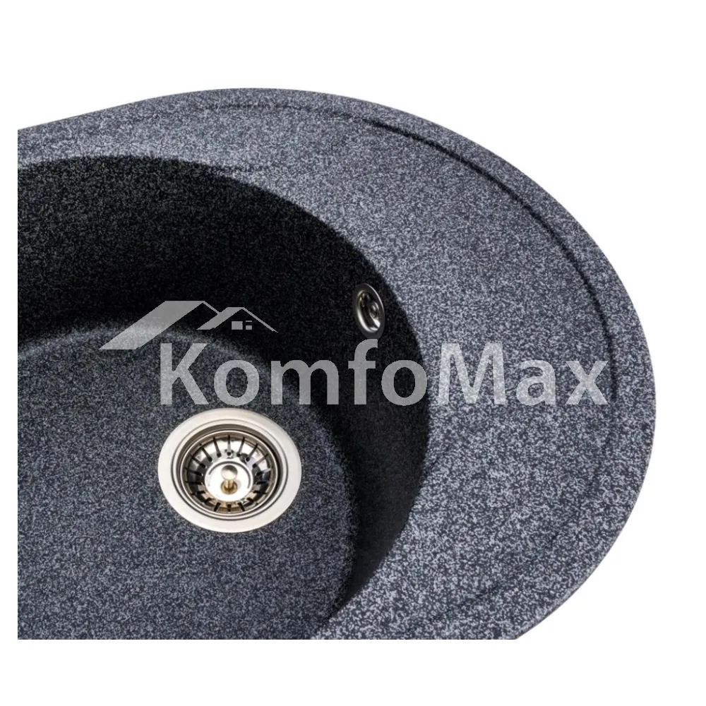 Гранітна мийка для кухні Platinum 5847 ONYX матова Графіт  - фото 2