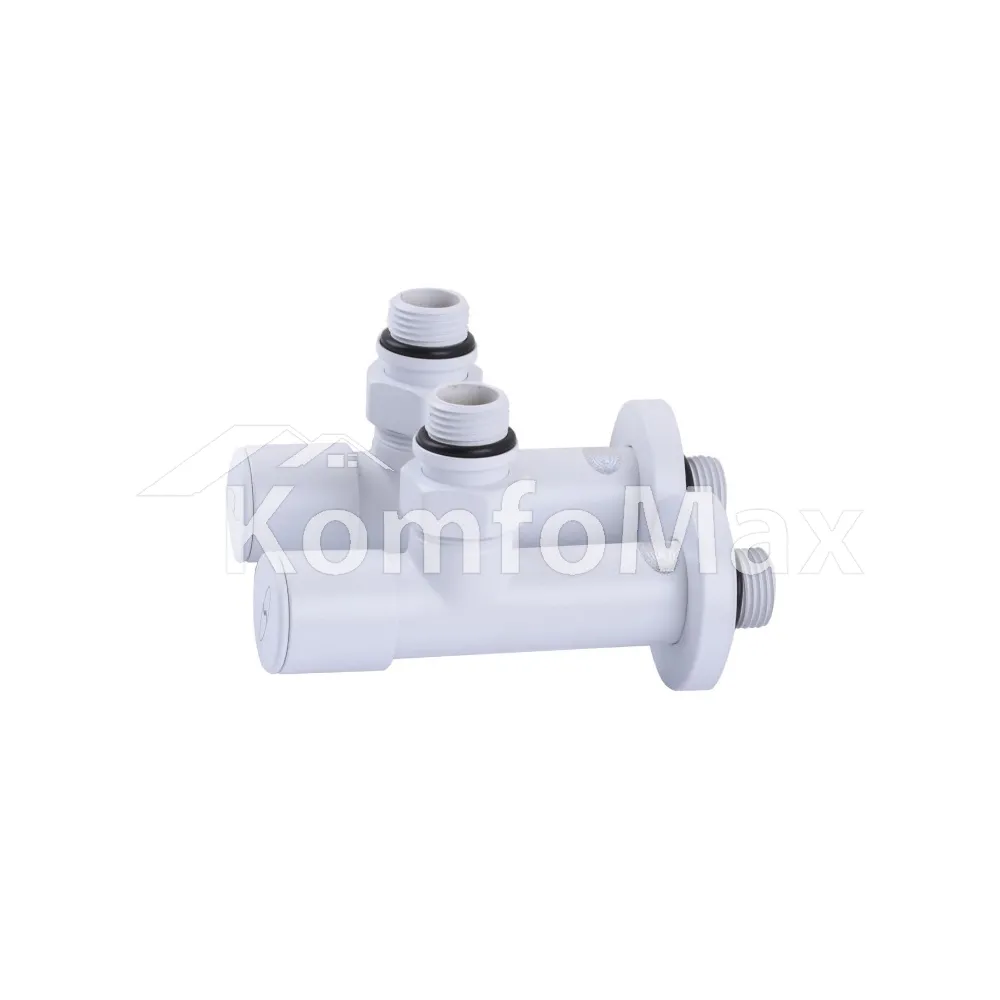 Комплект кранів для рушникосушки SOLOMON LUX 1/2″ 7777 білий  - фото 2