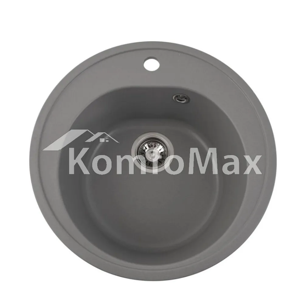Гранітна мийка для кухні Platinum 510 LUNA матова Сірий металік 