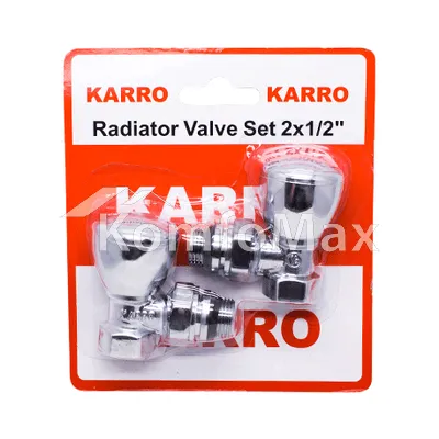 Комплект кранів для рушникосушки Karro 1/2” ВВ KR319 Хром