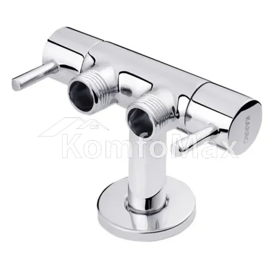 Кран кутовий кульовий KARRO 3155 1/2 х 1/2 на 2 виходи