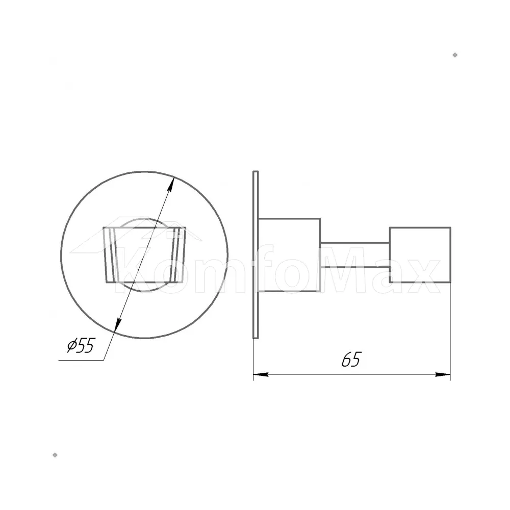 Тримач - кронштейн для душової лійки Globus Lux SS 9025 SUS304  - фото 3