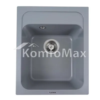 Гранітна мийка для кухні Platinum 4050 KORRADO матова Сірий металік