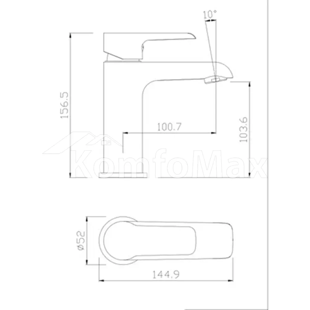 Змішувач для умивальника Janedo Luna JD-E117-1CW, латунь білий/хром  - фото 2