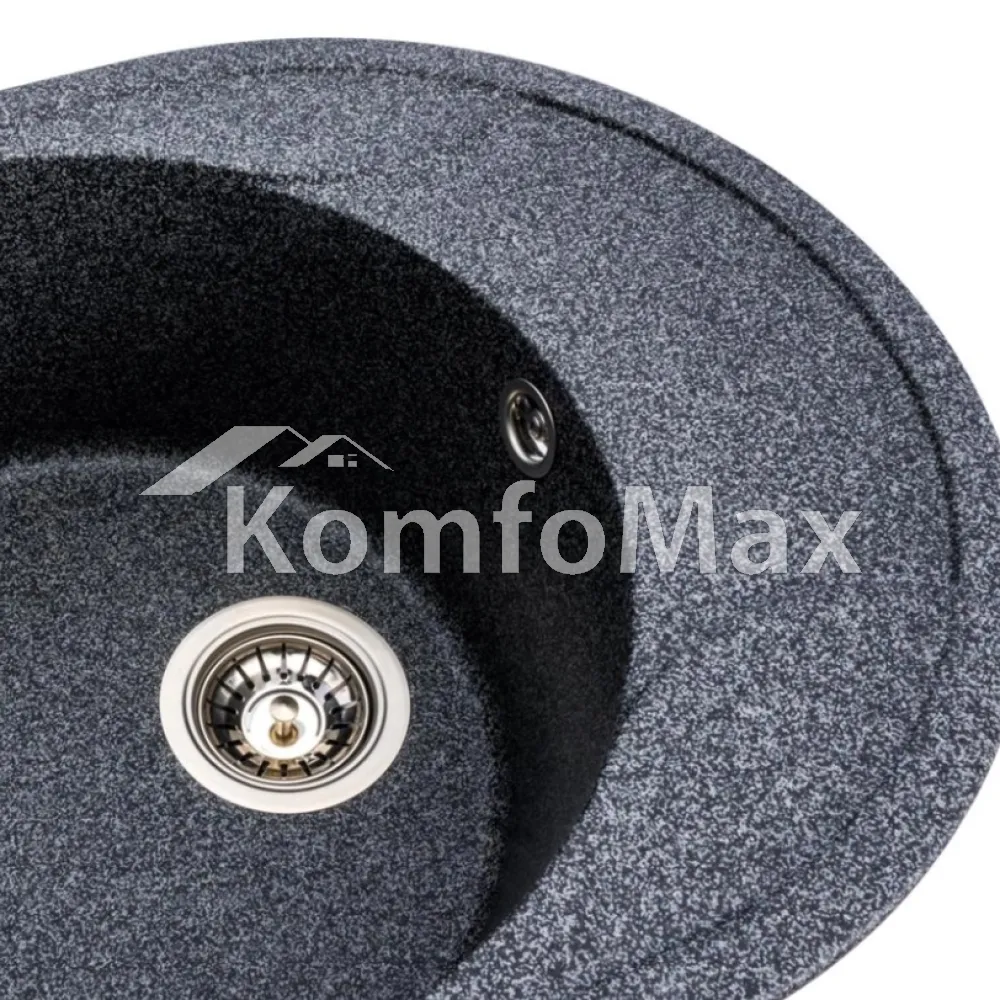 Гранітна мийка для кухні Platinum 5847 ONYX матова Графіт  - фото 2