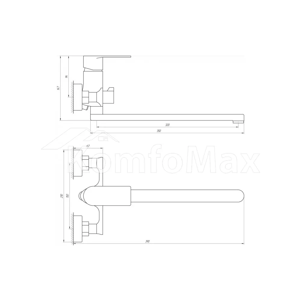 Змішувач для ванни Globus Lux Niagara GLN-0208, латунь хром  - фото 4
