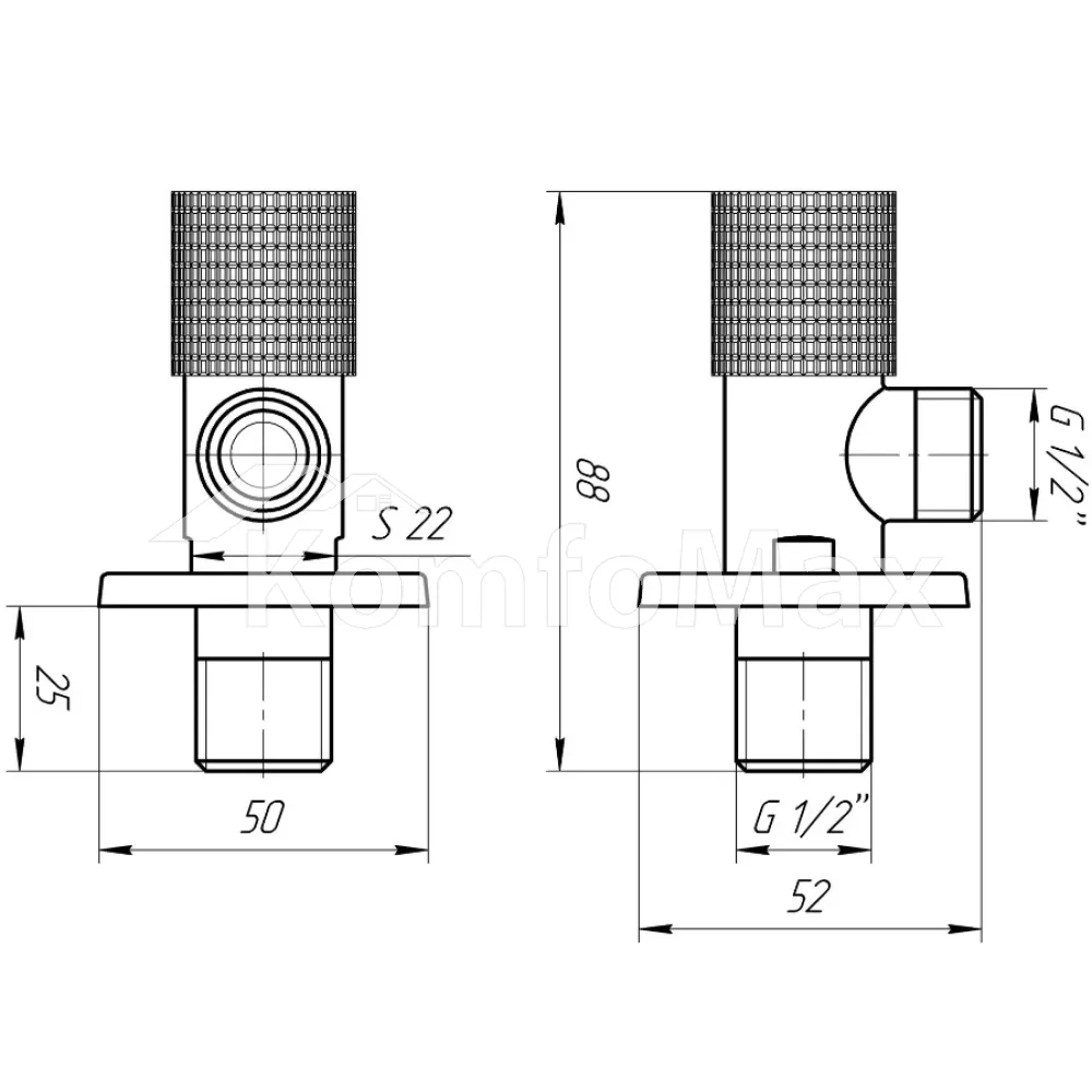 Комплект кранів кутових кераміка SOLOMON EXCLUSIVE 1/2″X1/2″ 9889 RED/BLUE (комплект2шт.)  - фото 5
