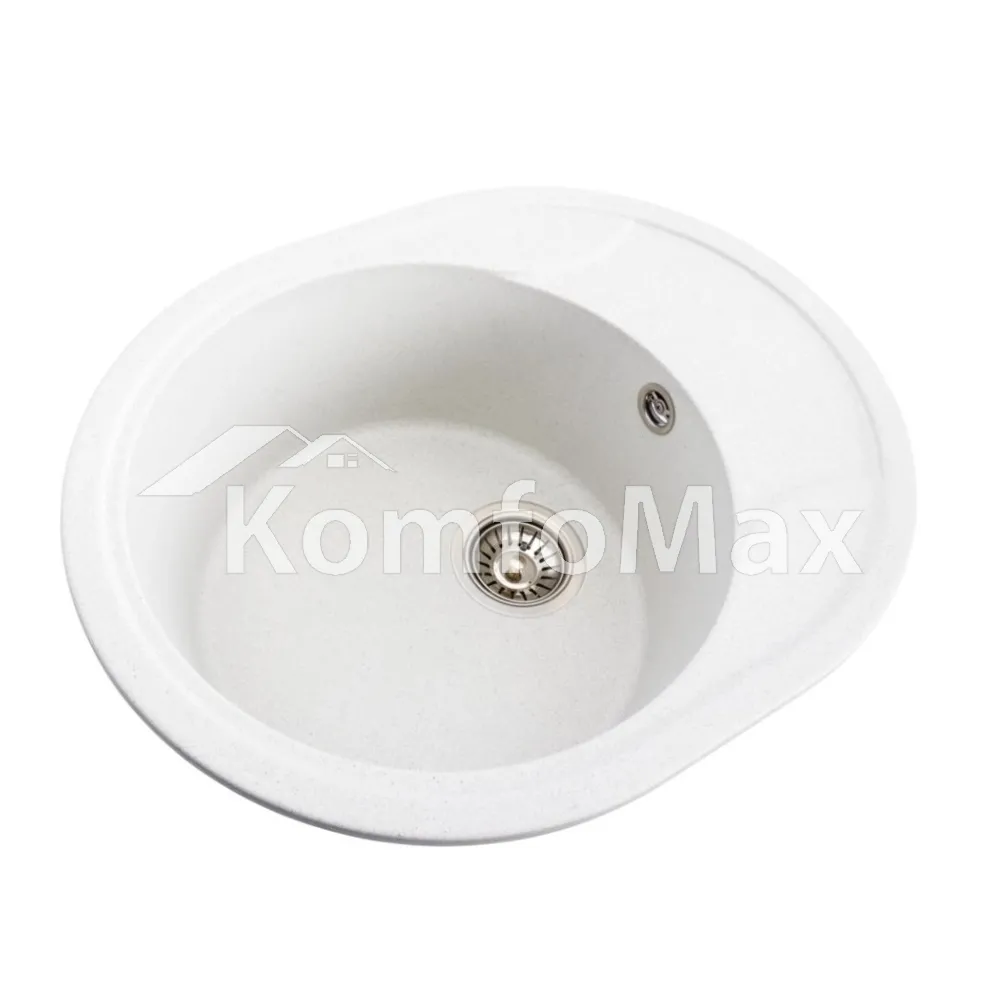 Гранітна мийка для кухні Platinum 5847 ONYX матова Біла в крапку  - фото 1