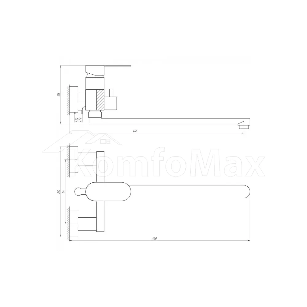 Змішувач для ванни TOPAZ Barts TB 07116-H36, латунь хром  - фото 3