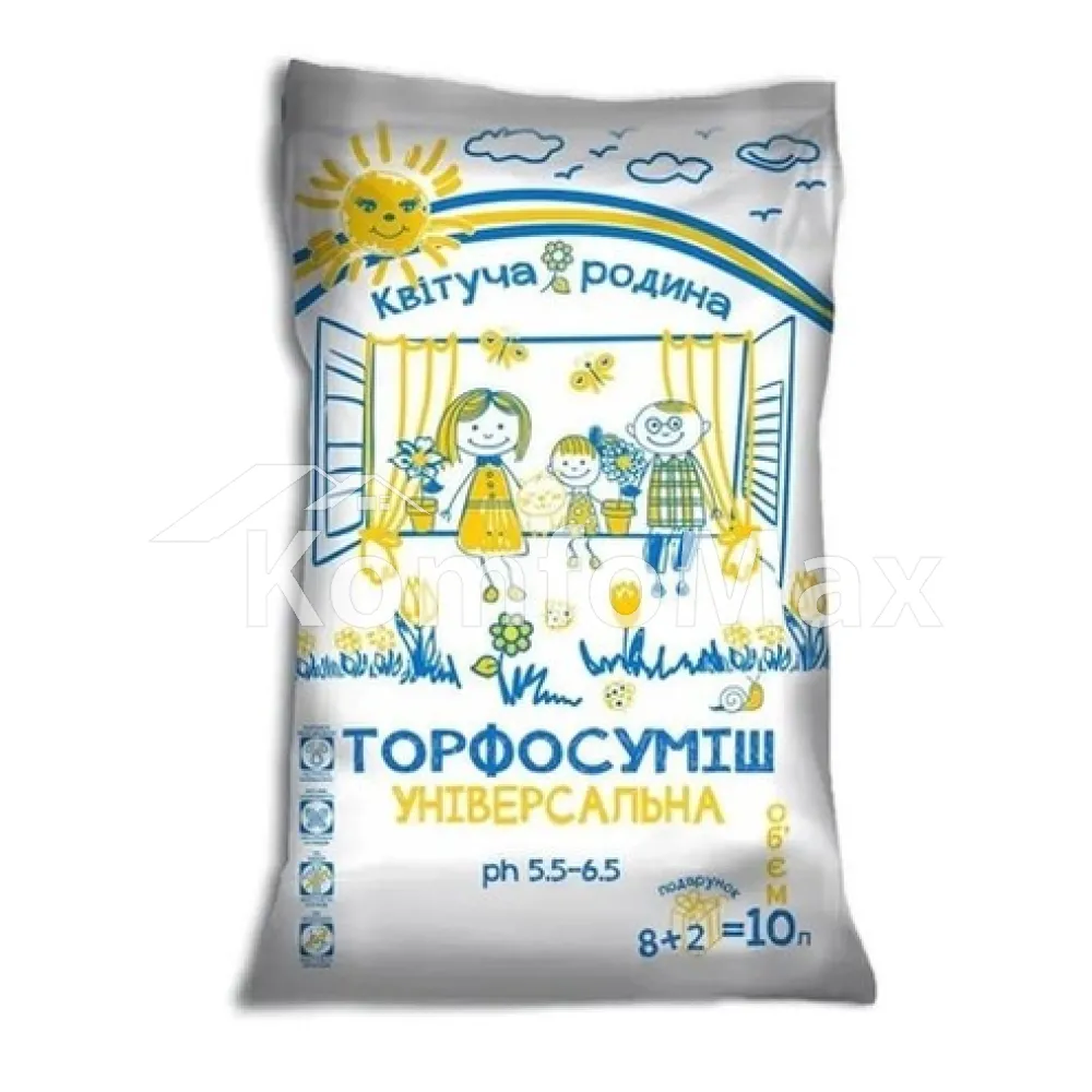 Субстрат торф’яний Квітуча Родина універсальний 10л. 