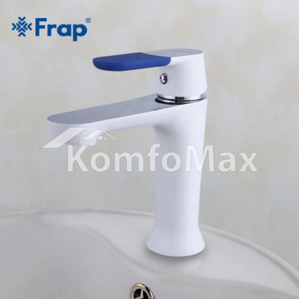 Змішувач для умивальника Frap F1034, латунь білий/хром  - фото 2