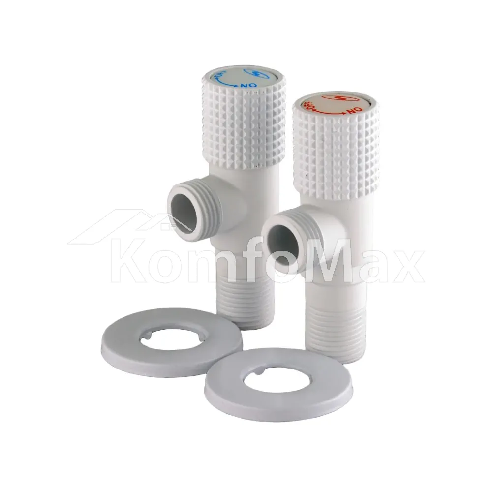 Комплект кранів кутових кераміка SOLOMON EXCLUSIVE 1/2″X1/2″ 9889 WW White/White(комплект2шт.) 