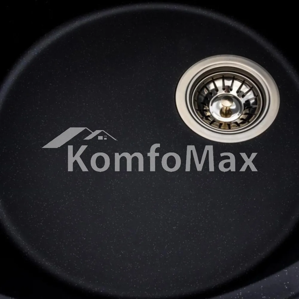 Гранітна мийка для кухні Platinum 5847 ONYX чорний металік  - фото 3