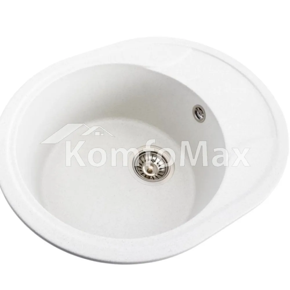 Гранітна мийка для кухні Platinum 5847 ONYX матова Біла в крапку  - фото 1